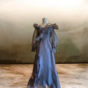 Chic Black Sheer Long Sleeve Dress